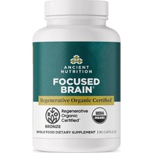 Ancient Nutrition Regenerative Organic Certified Focused Brain Capsules, Made With Ginkgo Leaf, Lion's Mane 90 Caps