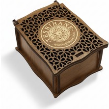 Tesbihname Hediye Notu Yazılı Kahverengi Ahşap Kolye Küpe Bileklik Set Takı Kutusu - M1