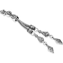 Tesbihname Anadolu Motifi Temalı Foxtail Zincirli Çift Kamçılı Kararmaz Metal Püskül