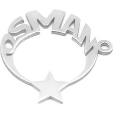 Tesbihname Isme Özel Yazılı Ayyıldız Motifli 925 Ayar Gümüş Püskül Ucu