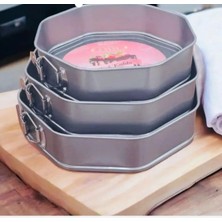 FRY 3'lü Sekizgen Kelepçeli Kek Kalıbı