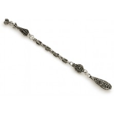 Tesbihname Kurşun Tasarım Gümüş Renk Kral Zincirli Tek Kamçılı Kararmaz Metal Püskül