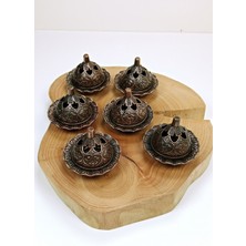 FRY 6 Lı Mini Eskitme Osmanlı Temalı Koyu Renk Lokumluk Sunum