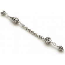 Tesbihname Telkari Tasarım Gümüş Renk Arnavut Zincirli Tek Kamçılı Kararmaz Metal Püskül