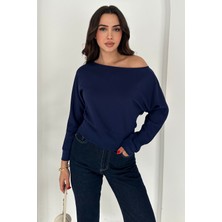 Noa Noa Kadın Omuz Açık Uzun Kollu Bluz – Wine Mood