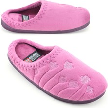 Gezer Kadın Kışlık Pu Rahat Taban Nakışlı Tasarım Ev Bahçe Terlik