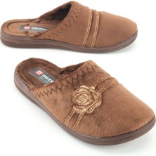 Gezer Kadın Kışlık Pu Rahat Taban Nakışlı Tasarım Ev Bahçe Terlik