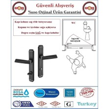 Pramit Mat Siyah Wc Banyo Kapı Kolu - 1 Takım Ön ve Arka - Sağ