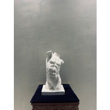 Lamazif Dekoratif Antik Yunan Erkek Torso Heykeli 45×22 cm | Minimalist Klasik Büst | Boyanabilir Polyester Modern Heykel | Ev & Ofis Dekorasyonu