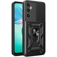 Teleplus Realme C65 4g Kılıf Magnetik Standlı Kamera Korumalı Slide Sürgülü Cover Kapak