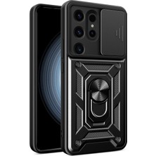 Teleplus Samsung Galaxy S25 Ultra Kılıf Magnetik Standlı Kamera Korumalı Slide Sürgülü Cover Kapak