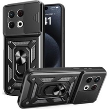 Teleplus Tecno Spark 30 Pro Kılıf Magnetik Standlı Kamera Korumalı Slide Sürgülü Cover Kapak