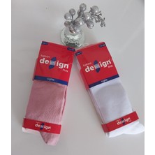 Aylis Home 7 - 8 Yaş Beyaz -Pembe Külotlu Çorap