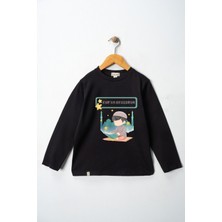 Dekim Moda Erkek Çocuk Uzun Kollu Bisiklet Yaka "kuran Okuyorum" Baskılı Tişört Mevsimlik Pamuklu