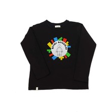 Dekim Moda Erkek Çocuk Uzun Kollu Bisiklet Yaka "hayırlı Bayramlar" Baskılı Tişört Mevsimlik Pamuklu