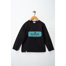 Dekim Moda Erkek Çocuk Uzun Kollu Bisiklet Yaka "hz Musab Bin Umeyr" Baskılı Tişört Mevsimlik Pamuklu