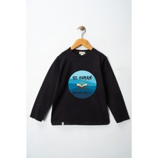 Dekim Moda Erkek Çocuk Uzun Kollu Bisiklet Yaka "hz Osman" Baskılı Tişört Mevsimlik Pamuklu