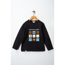 Dekim Moda Erkek Çocuk Uzun Kollu Bisiklet Yaka "ramazan-I Şerif" Baskılı Tişört Mevsimlik Pamuklu