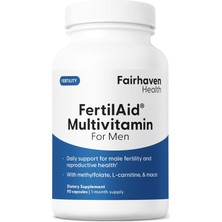 Fairhaven Health Fertilaid For Men Vitamin & Multivitamin Fertility L-Carnitine Zinc And Methyl Folate Maca 90 Caps