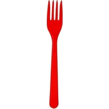 Zayna's May Plastik Renkli Çatal Kırmızı 25 Li