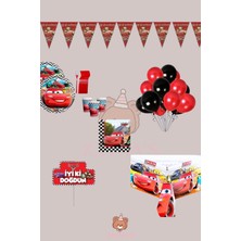 Zayna's Cars Arabalar Şimşek Mcqueen 16 Kişilik Doğum Günü Parti Seti - Cars Arabalar Temalı Parti Süsleri