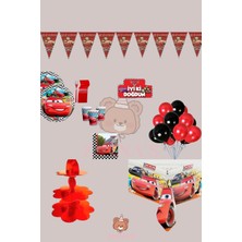Zayna's Cars Arabalar Şimşek Mcqueen 16 Kişilik Doğum Günü Parti Seti - Cars Arabalar Şimşek Mcqueen Konsept