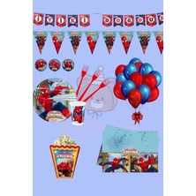 Zayna's Örümcek Adam Temalı 16 Kişilik Full Set - Doğum Günü Parti Seti Malzemeleri