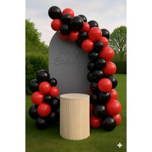 Zayna's 100 Adet Pastel Tonu Siyah-Kırmızı Renk 12INÇ Siyah Kırmızı Balon-Doğum Günü Parti Süsleri Balon