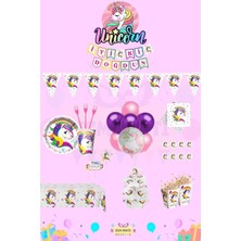 Zayna's Unicorn Temalı 8 Kişilik Maxi Doğum Günü Parti Seti