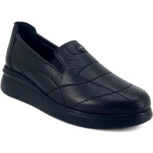 Beety 555 Hakiki Deri Kadın Günlük Ayakkabı-Siyah