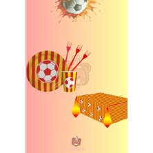 Zayna's Taraftar Sarı Kırmızı 24 Kişilik Doğum Günü Parti Seti - Taraftar Konseptli Parti Süsleri