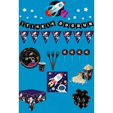 Zayna's Uzay 24 Kişilik Lüks Doğum Günü Parti Malzemeleri Seti