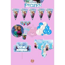 Zayna's Frozen Elsa Temalı 8 Kişilik Konuşma Balonlu Doğum Günü Parti Seti Malzemeleri