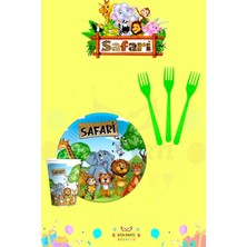Zayna's Safari Temalı 32 Kişilik Extra Mini Doğum Günü Parti Seti
