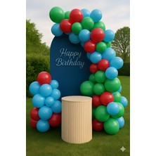 Zayna's 50 Adet Pastel Tonu Mavi-Kırmızı-Yeşil Karışık Renk 12INÇ Balon-Doğum Günü Parti Süsleri Balon