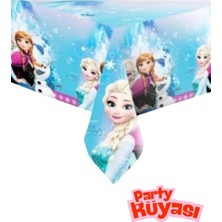 Zayna's Frozen Karlar Ülkesi Elsa Anna Plastik Masa Örtüsü 120X180 cm Doğum Günü Parti