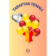 Zayna's Taraftar Temalı Sarı Kırmızı Renk Forma Şekilli Folyo Balon Seti Kalpli