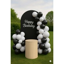 Zayna's 5 Adet Pastel Tonu Siyah-Beyaz Renk 5 Li 12INÇ Siyah Beyaz Balon-Doğum Günü Parti Süsleri Balon