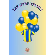 Zayna's Taraftar Temalı Sarı Lacivert Renkli Forma Folyo Balon Seti
