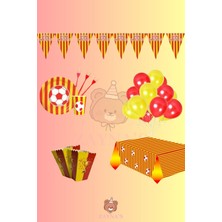 Zayna's Taraftar Sarı Kırmızı 32 Kişilik Doğum Günü Parti Seti -Taraftar Konseptli Parti Seti