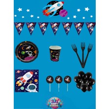 Zayna's Uzay 8 Kişilik Ekonomik Doğum Günü Parti Malzemeleri Seti