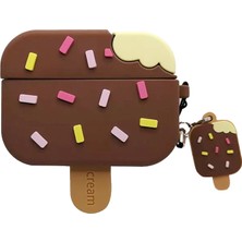 Caseonn Apple Airpods Pro 2.nesil Kılıf Karakter Figürlü Dondurma Kahverengi