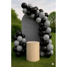 Zayna's 50 Adet Pastel Tonu Siyah-Gri Renk 50 Li 12INÇ Siyah Gri Balon-Doğum Günü Parti Süsleri Balon