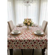 Wlaugh Sıvı ve Lekeye Dayanıklı 3D Baskılı Arı ve Çiçek Desenli Dertsiz Masa Örtüsü