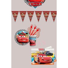 Zayna's Cars Arabalar Temalı Şimşek Mgueen 32 Kişilik Ekonomik Set Doğum Günü Parti Malzemeleri Seti