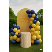 Zayna's 20 Adet Pastel Tonu Sarı-Lacivert Renk 20Lİ 12INÇ Sarı Lacivert Balon-Doğum Günü Parti Süsleri Balon