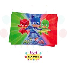 Zayna's Pijamaskeliler Temalı Plastik Masa Örtüsü - Doğum Günü Parti Seti Malzemeleri