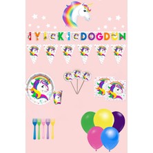 Zayna's Unicorn 16 Kişilik Ekonomik Doğum Günü Parti Malzemeleri Seti