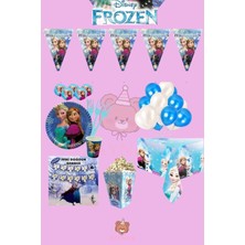 Zayna's Frozen Elsa Temalı 24 Kişilik Full Set - Doğum Günü Parti Seti Malzemeleri
