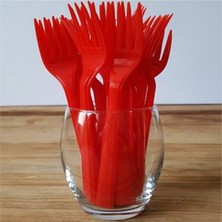 Zayna's Kırmızı Plastik Çatal 18 Cm-25 Adet